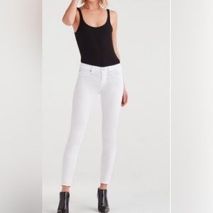 7 For All Mankind Roxanne Clean White Denim Flood Jeans Size 32
